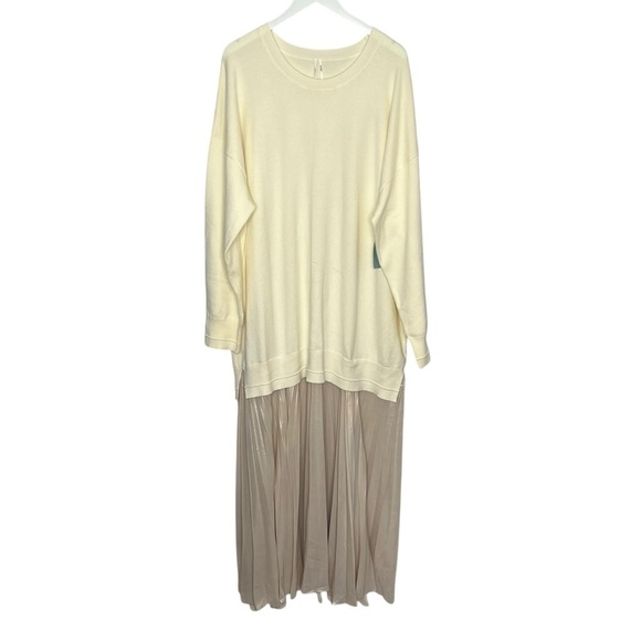 Anthropologie Long Sleeve Pleated Twofer Sweater Maxi Dress Size 3X NEW - Picture 7 of 15
